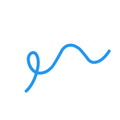 Blue Abstract Squiggle Wavy Thin Line