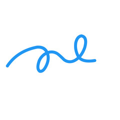 Blue Abstract Squiggle Wavy Thin Line