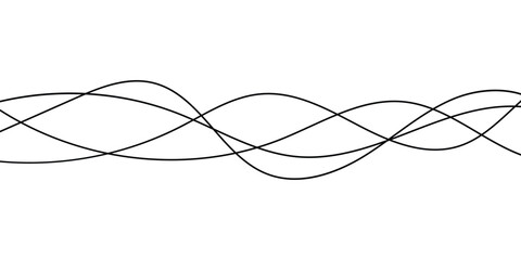 Thin line wavy background on white background.  Flowing wave line background on white page. Abstract thin line wave icon. 