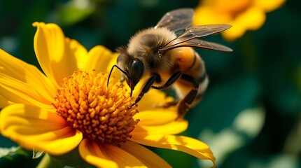 bee on a flower photo graphic