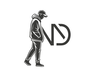 Obraz premium Professional Photographer Logo Design with N & D Initial