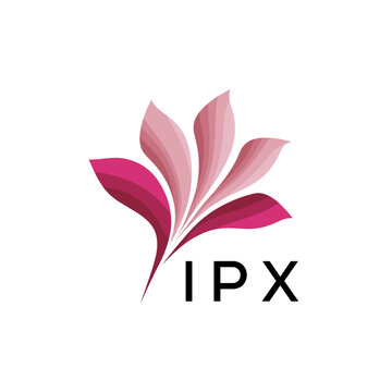 IPX Creative Nature-Inspired Logo Concept Isolated on White, IPX Later Logo, Minimalist Floral Branding Illustration in Pink Shades.
