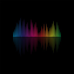 Sound Wave Symbol of Equalizer. Isolated on background. Vector Illustration Design. 
