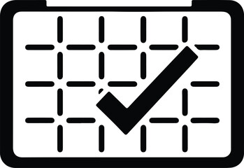 Vector calendar with check mark appointment planning silhouette illustrator