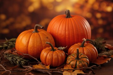 Festive Orange Gourds for a Halloween Celebration