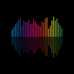 Obraz premium Sound Wave Symbol of Equalizer. Isolated on background. Vector Illustration Design. 