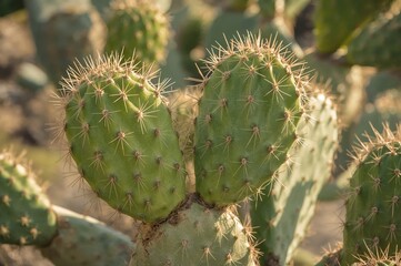Nature wallpaper featuring the Prickly Pear cactus, also called Indian Fig or Mission Cactus.