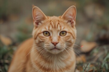 Ginger feline striking a pose for a photo
