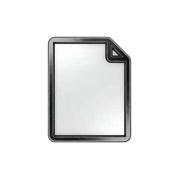 Icon of a blank document page with a folded corner, isolated on transparent background