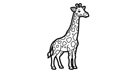 Obraz premium Tall Cartoon Giraffe Standing Peacefully on Isolated White Background