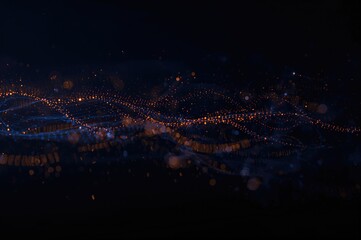 Conceptual illustration of data handling using next-gen wireless tech with vibrant light streaks on a dark background.