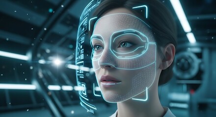 Facial Recognition Technology Futuristic.