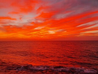 No filter sunset over the sea