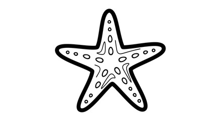 A simple, black and white illustration of a starfish against a plain white background.