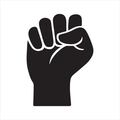 Obraz premium Raised fist - symbol of victory, strength, power and solidarity flat icon for apps and websites
