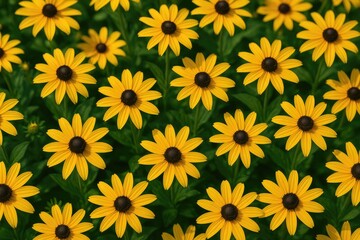 Vivid yellow floral display