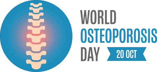 World Osteoporosis Day October 20 Illustration Of Spine With Red Highlighted Area backbone