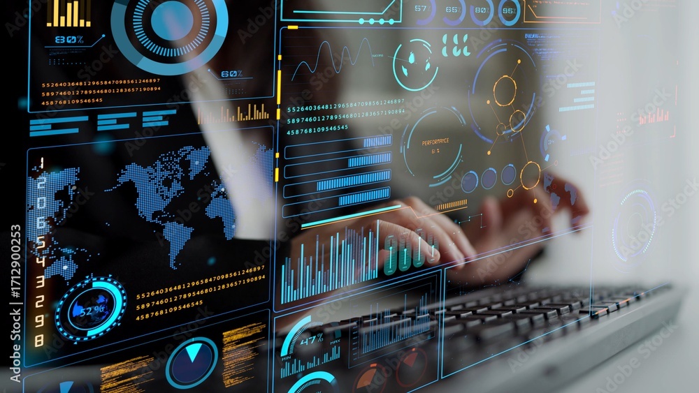 Fototapete data analytics and big data strategy for real-time analytics, predictive data modeling, business int