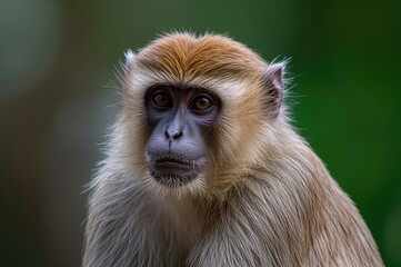 Obraz premium Untamed primate roaming freely in a dense tropical woodland