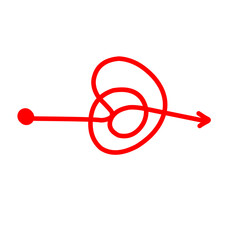 Messy arrow lines doodle