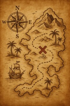 Vintage Treasure Map Illustration