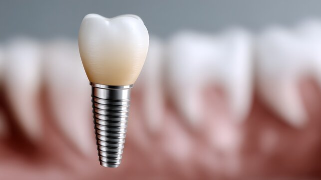 Detailed 3D Illustration of a Dental Implant