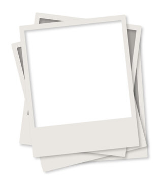 a stack of square instant type photo vector realistic