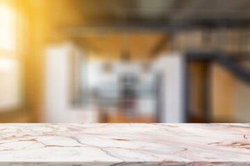 Marble countertop desk in a modern kitchen