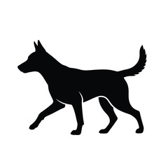 A striking black dog profile a beautiful animal form silhouette