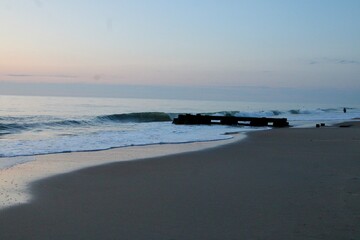 On the beach at sunrise 