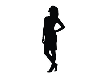 A striking female figure in a classic pose a dark silhouette