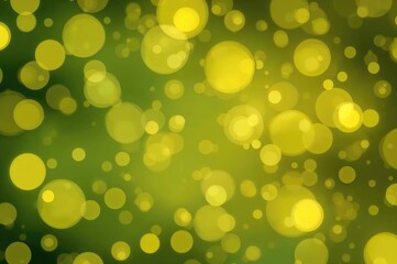 Green backdrop with glowing yellow bokeh spheres