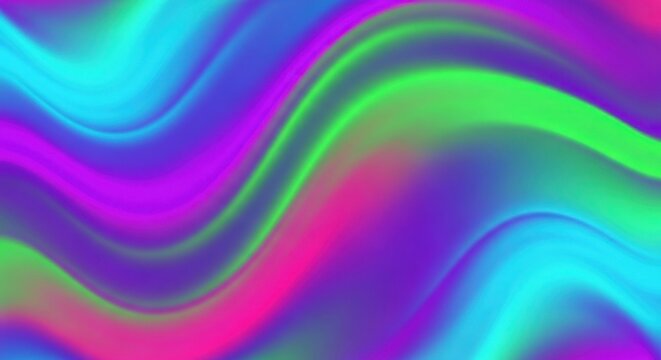 Vibrant abstract background with swirling waves of neon pink, purple, and green colors, creating a psychedelic and energetic effect