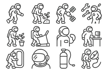 Fototapeta premium Joystick satellite il tech arm vector fuel icons icon dish space robotic