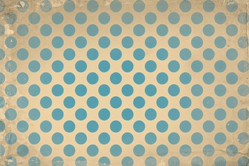 Old paper featuring blue polka dots and visible aging effects. The dotted pattern gives it a nostalgic vibe. The worn texture enhances its charm. Retro artwork.