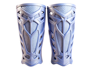 Futuristic patterned shin guards isolated on a transparent background protective gear