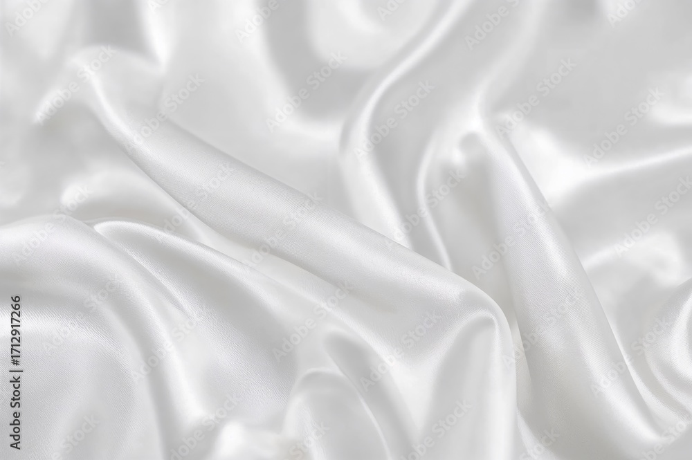 Poster silky satin fabric with white and gray tones featuring a smooth blurred pattern in a panoramic view