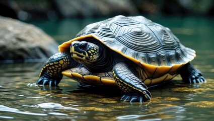 Obraz premium Rare Softshell Turtle Species of the Yangtze Basin