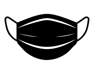 medical mask icon,surgical face masks black silhouette vector