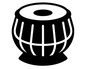 tabla  black silhouette vector,musical instrument icon