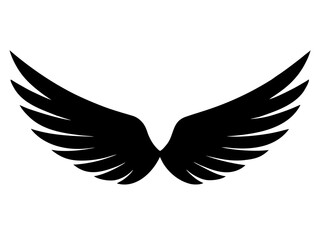 wings black silhouette vector,wings icon