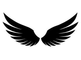 wings black silhouette vector,wings icon