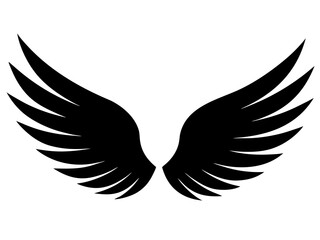 wings black silhouette vector,wings icon