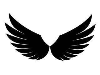wings black silhouette vector,wings icon