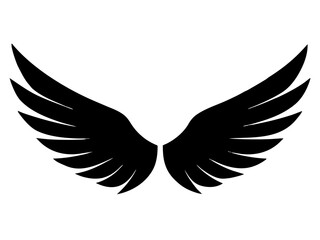 wings black silhouette vector,wings icon