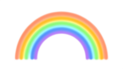 Glowing rainbow arc soft blended colors isolated on a transparent background arch