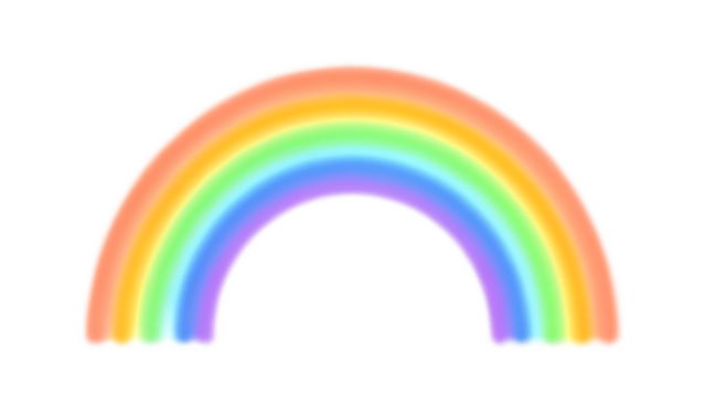 Glowing rainbow arc soft blended colors isolated on a transparent background arch
