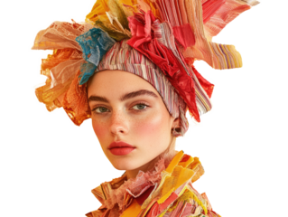 young woman in autumn leaves png