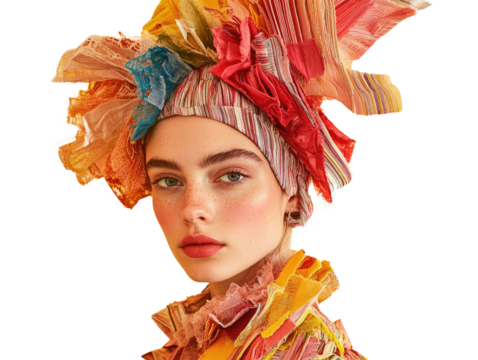 young woman in autumn leaves png