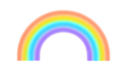 Glowing rainbow arc soft blended colors isolated on a transparent background arch